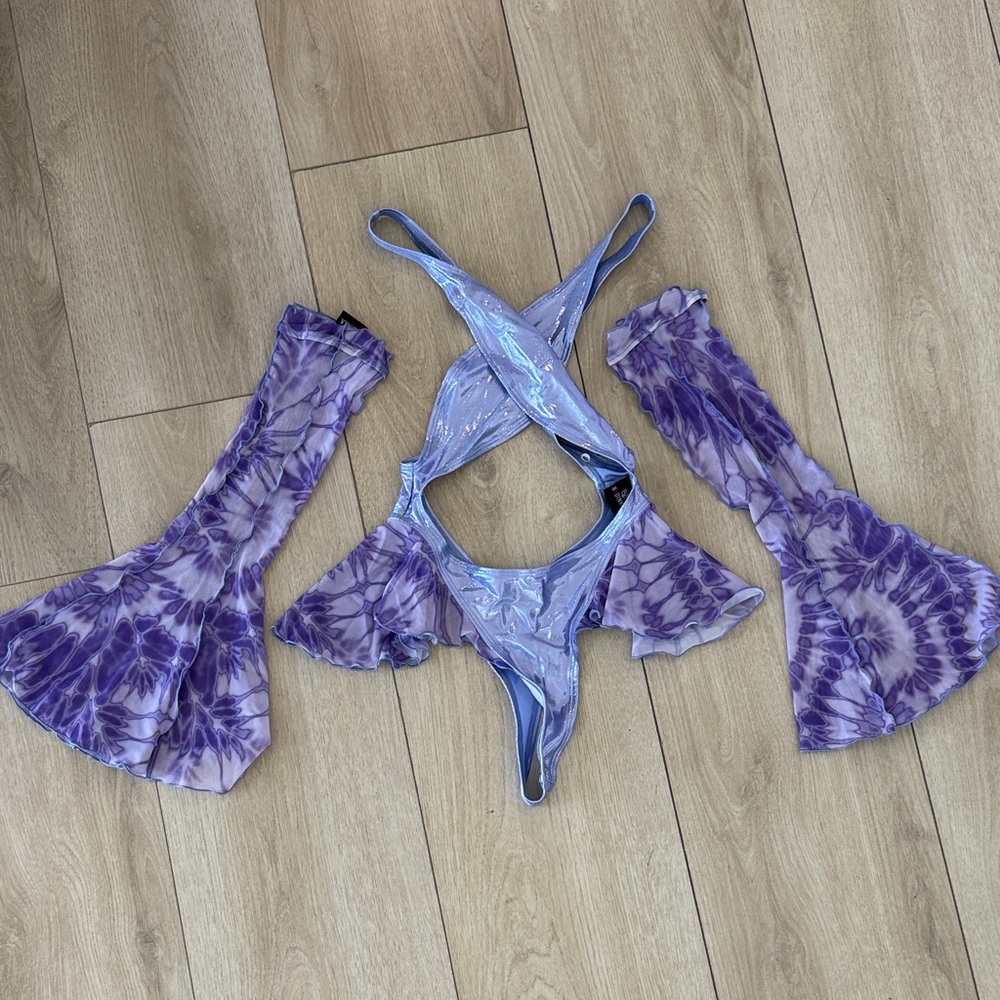 Shimmering Blue and Purple Women's Bra Set